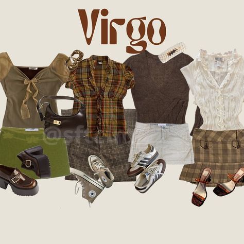 Is that a good old zodiac lookbook ? 🦅 Virgo Inspired Outfits, Earth Sign Outfits, Virgo Rising Outfits, Virgo Aesthetic Clothes, Virgo Rising Style, Virgo Venus Style Outfits, Venus In Virgo Style, Virgo Outfits Aesthetic, Virgo Venus Style