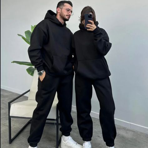 Cozy up together this winter! Introducing our matching 2-piece couple hoodie tracksuit - perfect for: Date nights Lazy Sundays Outdoor adventures Lounging around Features: Soft & warm fleece-lined fabric Comfortable fit Stylish design Twinning just got a whole new level! Get yours now and stay warm, stylish, and in love! #CoupleGoals #WinterFashion #MatchingOutfits #HoodieLove #TracksuitTwinning #CozyChic #StayWarm #ComfortableStyle #WinterMustHaves #NewArrivals #CoupleHoodies #WinterE... Matching Tracksuit Couple, Couple Winter Outfits, Couples Outfits Matching, Matching Tracksuit, Hoodie Tracksuit, Woman Suit, Couple Fits, Trendy Spring Outfits, Family Look