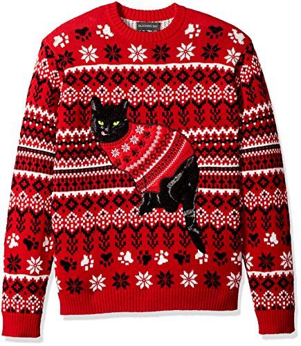 Ugly Christmas Sweater Cat, Ugly Sweater Day, Black Cat Christmas, Easy Sweater Knitting Patterns, Cat Christmas Sweater, Mens Ugly Christmas Sweater, Ugly Holiday Sweater, Xmas Sweater, Cat Christmas