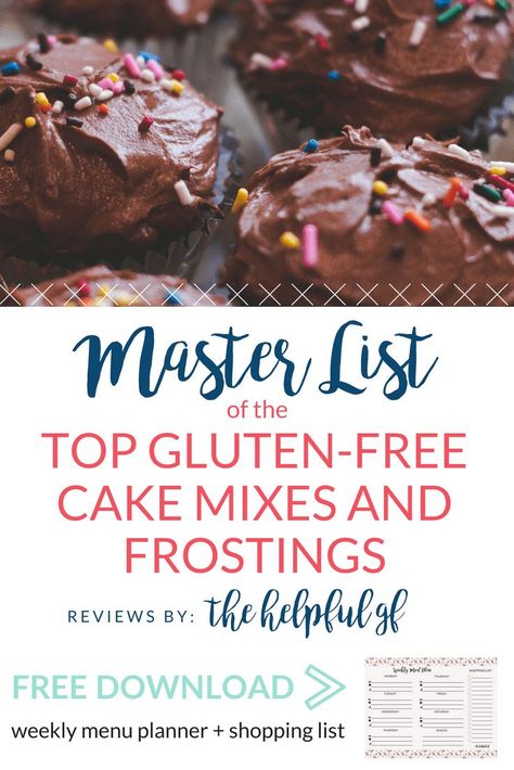 This is a master list of the best gluten-free boxed cake mixes and premade frostings with reviews! Pin now, reference later so you can make baking gluten-free desserts easy whether you want a cake, cupcakes, or are using a cake mix to make cookies, bars, or other sweet treat! Rated by taste, whether they’re moist or dry, and more! reviews include: King Arthur, Simple Mills, and Bob’s Red Mill! Best Gluten Free Cake, Gluten Free Desserts Cookies, Gluten Free Cake Mixes, Simple Mills, Cookies Bars, Boxed Cake, Cake Mixes, Best Gluten Free, Master List