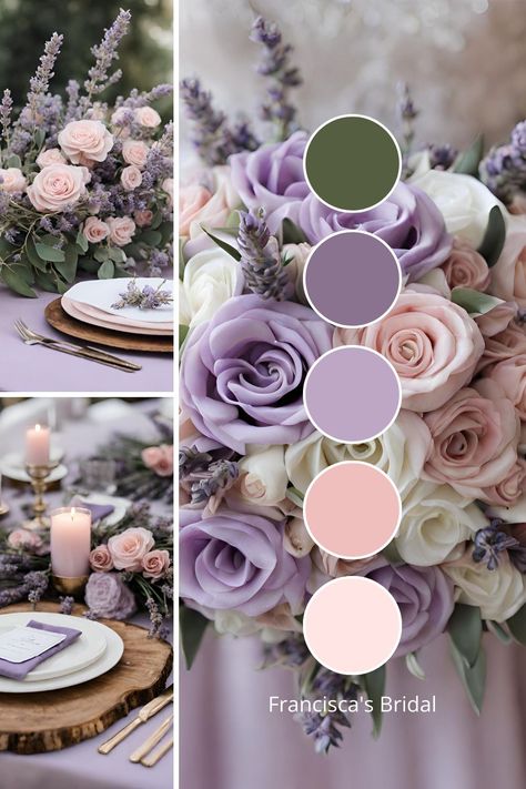 Summer Wedding Color Palette, Wedding Color Palette Ideas, Lavender Wedding Theme, Wedding Theme Color Schemes, Wedding Color Palette Summer, Spring Wedding Color Palette, Pink Wedding Colors, Wedding Color Pallet, Light Pink Wedding