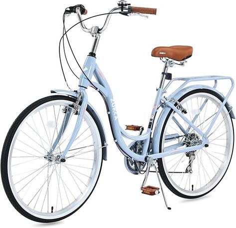 Amazon.com : Womens Beach Cruiser Bike 26 Inch Bicycles for Women Adjustable Seat Bike, 7 Speed Commute Bike for Women Adults, Complete Cruiser Bikes Womens Bicycle (Blue) : Sports & Outdoors Ladies Bicycle, Bike For Women, Ladies Bike, Rear Bike Rack, Beach Cruiser Bike, Bike Leathers, Bicycle Tools, Bike Aesthetic, Commuter Bicycle