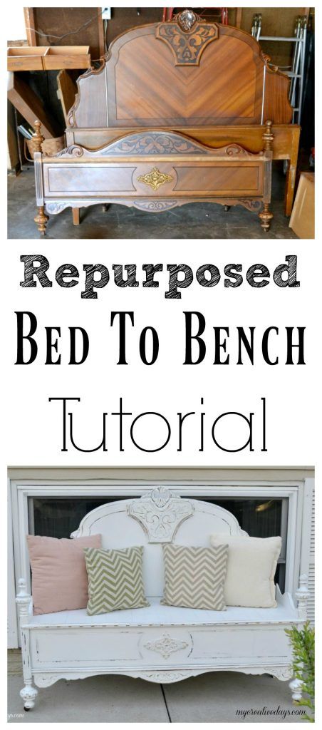 Upcycle Headboard, Diy Bank, Bed Frame Bench, Repurposed Headboard, Headboard Benches, Old Bed Frames, Old Headboard, Headboard Bench, Popular Diy