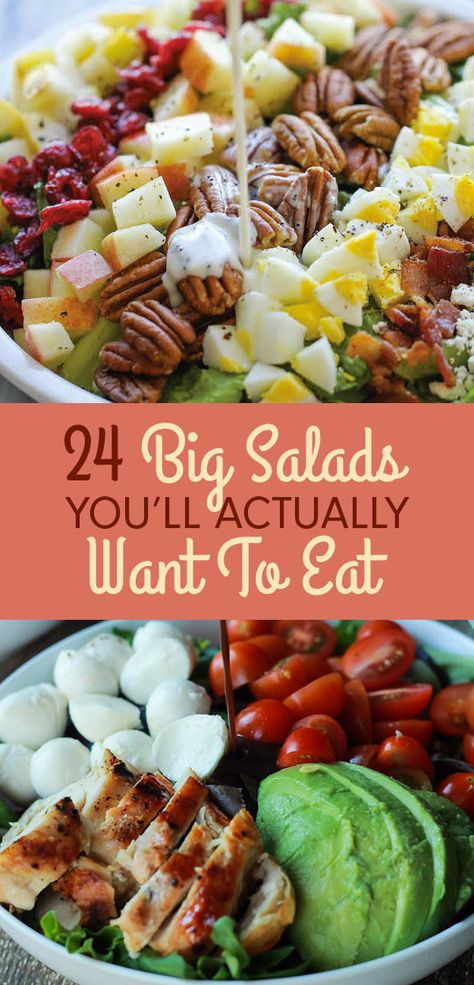 24 Giant Salads That Will Make You Feel Amazing Big Salads, Salad Buah, Resep Salad, Big Salad, Idee Pasto Sano, Healthy Salads, Orzo, Summer Salads, Delicious Salads