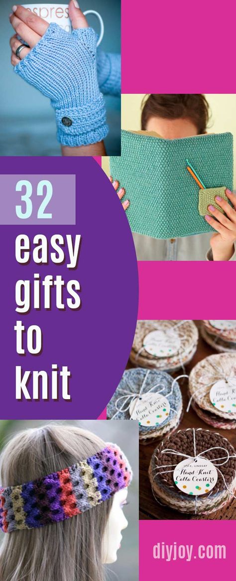 Cool Knitting Projects, Gifts To Knit, Quick Knitting Projects, Knitted Gifts, Knitting Projects Free, Small Knitting Projects, Knitting Gifts, Hand Knitting Diy, Knitting Patterns Free Beginner