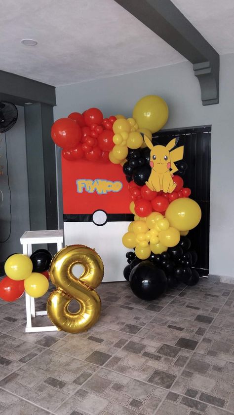 Pokemon Birthday Party Backdrop, Pikachu Birthday Party Decorations, Pokemon Photo Booth, Pokemon Backdrop, Pokemon Birthday Party Decorations, Pokemon Party Decorations, Pokemon Themed Party, Pokémon Party, Scavenger Hunt Birthday