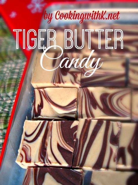 Tiger Butter Tiger Butter, Butter Candy, Southern Plate, Almond Bark, Candy Cookies, Homemade Candies, Candy Desserts, Recipes Homemade, Yummy Sweets