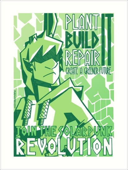 Solarpunk Revolution (Clean) by MurphyParys Solarpunk Poster, Solarpunk Tattoo, Solar Punk Art, Solarpunk Design, Solarpunk Lunarpunk, Hopepunk Aesthetic, Solar Punk Aesthetic, Solarpunk Art, Solarpunk Aesthetic