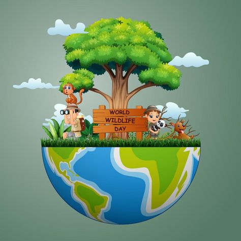 Save Mother Earth Poster, Animal Paper Craft, Paper Craft Ideas For Kids, World Wildlife Day, School Kids Crafts, Earth Poster, Wildlife Day, Welcome To School, Save Wildlife