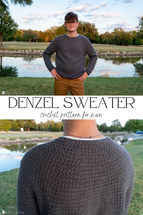 Seeking an easy-to-follow crochet pattern? Look no further than the Denzel Sweater. This men's crochet sweater is not just simple, but also stylish, and it ranges in sizes from XXS to 3XL. Perfect for anyone wanting to venture into the world of crochet! Crochet Pattern For Men, Alt Summer, Outfits Alt, Crochet Jumper Pattern, Outfits Amazon, Crochet Sweater Design, Crochet Sweater Pattern, Crochet Men, Aesthetic 2024