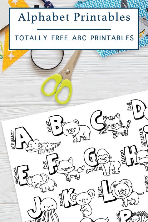 Everyday Party Magazine is sharing this adorable FREE printable alphabet coloring page #FreePrintable #ABC #ColoringPage Alphabet Coloring Sheets Free Printable, Abc Coloring Book Free Printable, Alphabet Colouring In Free Printable, Preschool Abc Printables, Abc Review Preschool Free Printable, Color By Letters Free Printable, Alphabet Review Preschool Free Printable, Coloring Alphabet Letters Free Printable, Alphabet Party Preschool