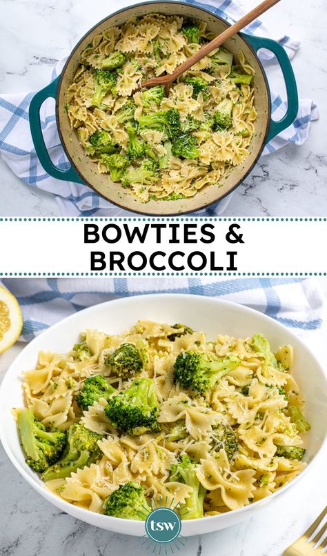 Bow Tie Pasta And Broccoli Recipes, Bowtie Pasta Side Dish, Bow Tie Pasta Meal Prep, Bowties And Broccoli, Bow Ties And Broccoli, Bow Tie Broccoli Pasta, Broccoli And Bowtie Pasta, Bow Tie Pasta With Broccoli, Pasta With Peas And Broccoli