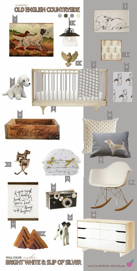 Fox Hunt Nursery, Pottery Barn Boy Nursery, Vintage Dog Themed Nursery, English Countryside Nursery, Boy Vintage Nursery, English Cottage Nursery, Blair Bedroom, Vintage Hunting Nursery, Countryside Nursery