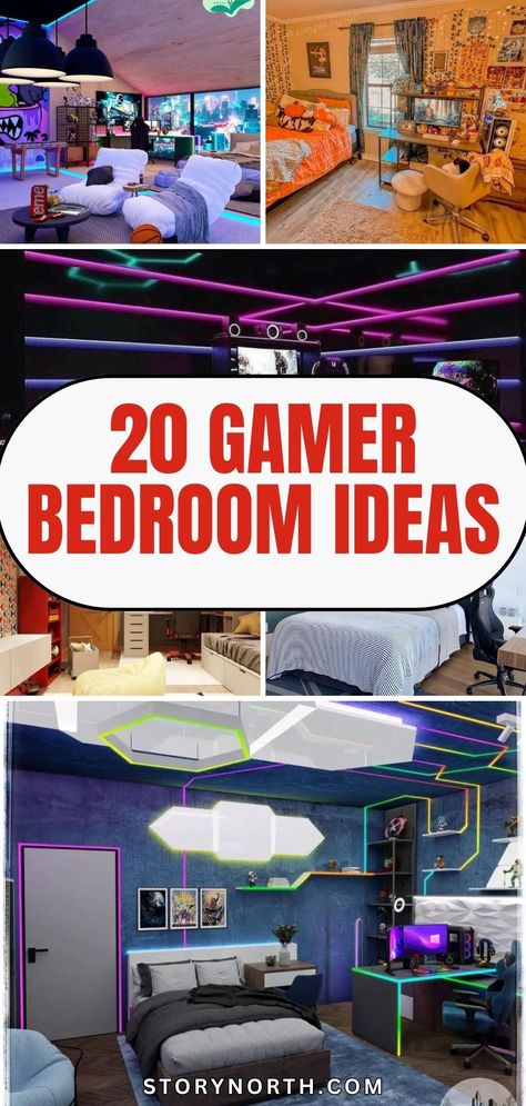 Pin this for ultimate gaming room inspiration! Transform your space into a gamer's paradise with these creative ideas. #GamerBedroom #HomeDecor #DreamRoomIdeas Gamer Boy Room Ideas, Kids Gaming Bedroom, Boys Video Game Bedroom, Gamer Themed Bedroom, Boys Gamer Bedroom Ideas, Gaming Bedroom Ideas Boys, Boys Gaming Bedroom Ideas, Boys Gamer Bedroom, Game Bedroom Ideas