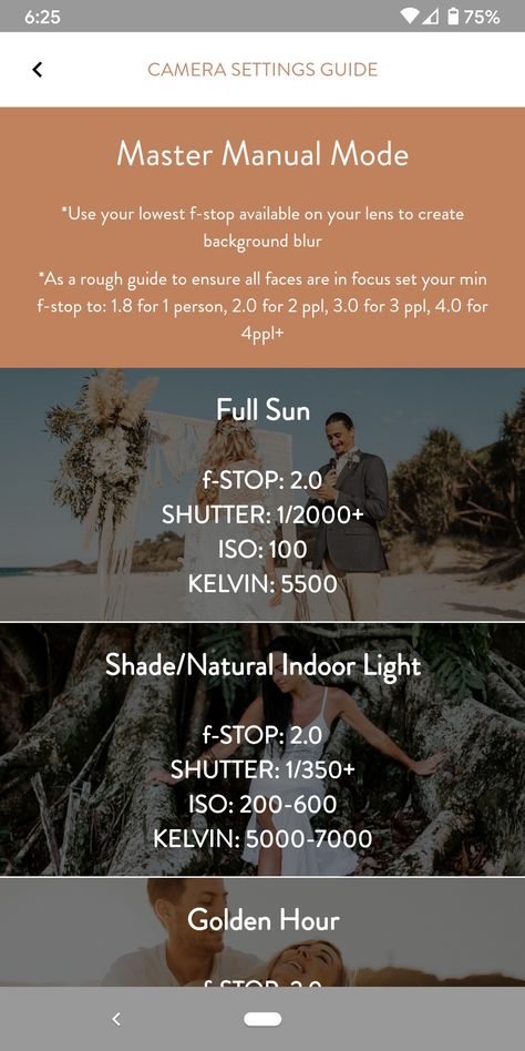 Indoor Photoshoot Camera Settings, Fall Photography Camera Settings, Camera Settings For Wedding Photography, Camera Settings For Beach Photography, Camera Settings For Overcast Day, Sunrise Camera Settings, Dreamy Photography Tutorial, Wedding Camera Settings, Beginner Photography Camera