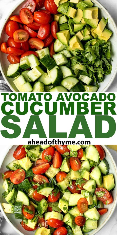 Tomato Cucumber Avocado Salad, Avocado Cucumber Salad, Salmon Toast, Cucumber Tomato Avocado Salad, Cucumber Avocado Salad, Avocado Cucumber, Avocado Tomato Salad, Tomato Avocado, Avocado Salad Recipes