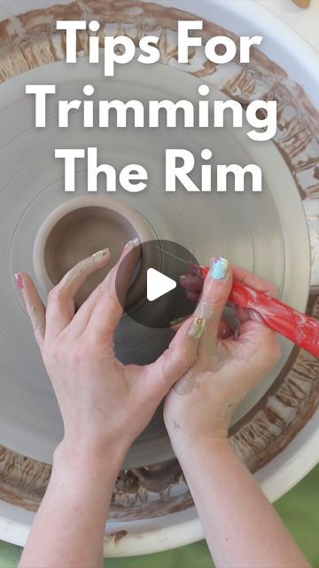 Hope Kathleen Limyansky-Smith on Instagram: "✂️Trim The Rim✂️ Thanks @claykingceramics for sponsoring today’s video!  ✂️Use code “HopeRed” to save $5 off of $50 or $10 off of $100 when you shop with Clay King! ✂️ In today’s video you will see me throwing on a @shimpo_ceramics whisper wheel and using my FAVORITE needle tool by @mudtools called the Mud Shark!  ✂️Check the pinned comment for additional tips and tricks!   #clay #clayart #ceramics #ceramicstudio #ceramicsofinstagram #ceramicart #arteducation #arteducator #arteducationmatters #claytutorial #pottery #potterystudio #potterywheel #potterytools #potterytips #potterytutorial #potterytutorials #wheelthrown #wheelthrownpottery #wheelthrowing #wheelthrownceramics #wheelthrowingvideo" Trimming Ceramics Pottery Wheel, Pottery Tools How To Use, Throwing Pottery Videos, Clay Wheel Projects, Wheel Throwing Pottery Ideas, Pottery Throwing Ideas, Beginner Pottery Wheel Projects, Wheel Throwing Ideas, Pottery Wheel Ideas