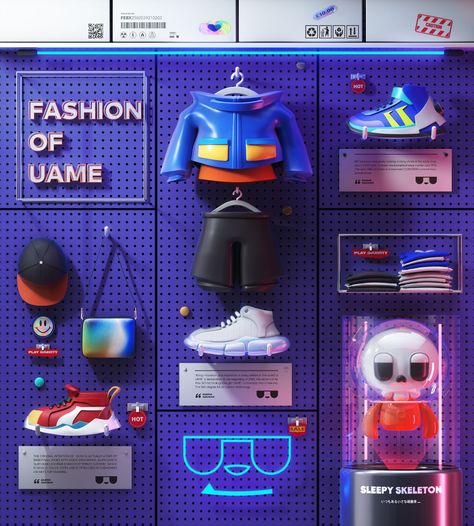 UAME's Fashion Shop on Behance 3d Motion Design, 3d Karakter, Art Toys Design, 3d Poster, Desain Editorial, Toy Design, 3d Artwork, Vinyl Toys, Character Design Animation