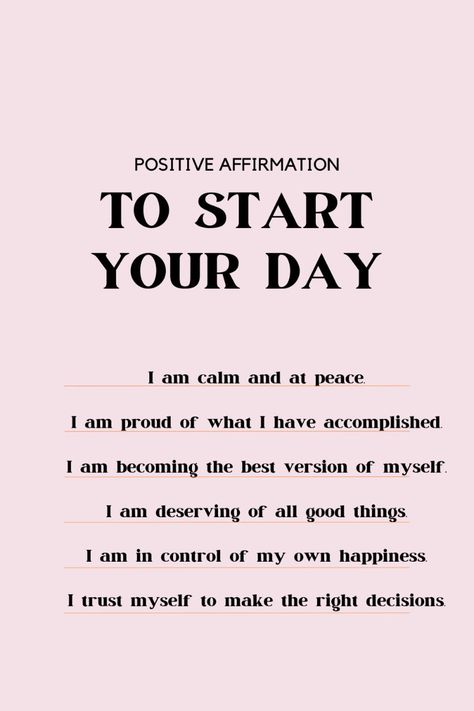 🌞✨ Start your day with uplifting positive affirmations! 🌟 This inspiring pin is a gentle reminder to begin each morning with a positive mindset and a grateful heart. 🌸 Embrace the power of affirmations to boost your confidence and set a positive tone for the day. 💖 Let it inspire you to think positively and achieve greatness. 🌼 more in telegram Positive Self Affirmations Activities, Great Day Affirmations, Morning Mantra Positive, High School Positive Affirmations, Start Each Day With A Grateful Heart, Appreciation Affirmations, Morning Affirmations To Start Your Day, Birthday Affirmations, Morning Affirmations Positivity