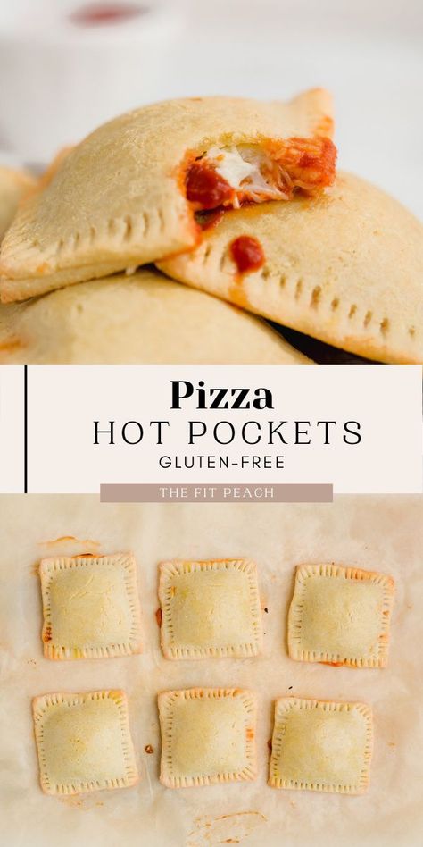 With a golden brown gluten-free crust filled with melted cheese and pepperoni, these homemade hot pockets are hard to pass up! The teenager fan favorite just got an adult-style upgrade with fresh wholesome ingredients. Whether it's game day, a date night in, or a BBQ out bak, theses gluten-free pizza pockets will be a hit! Gluten Free Hot Pockets, Pizza Hot Pockets, Pizza Hot, Pizza Pockets, Gluten Free Crust, Gluten Free Lunch, Hot Pockets, Homemade Gluten Free, Special Diet