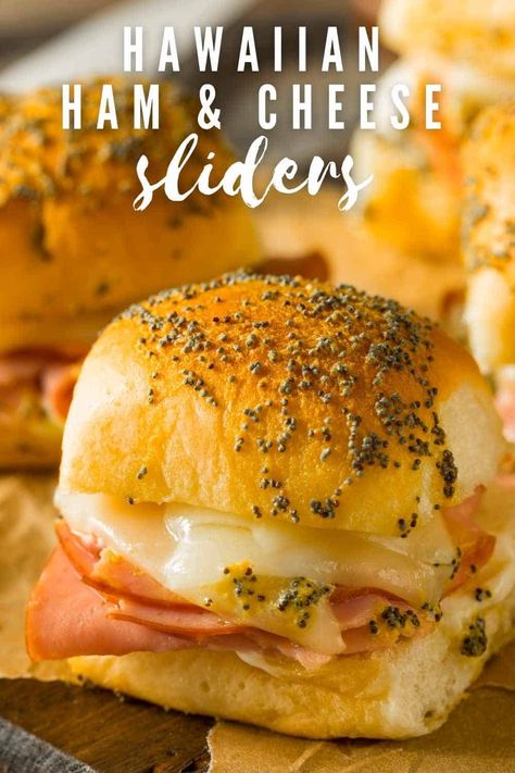 Hawaiian Roll Ham & Turkey Sliders are absolutely delicious and the perfect make-ahead appetizer when entertaining! Turkey Ham Sliders, Turkey Sliders Recipes Hawaiian Rolls Easy, Turkey And Cheese Sliders Hawaiian Rolls, Hawaiian Ham And Cheese Sliders, Harvest Meals, Sliders Recipes Hawaiian Rolls, Hawaiian Ham, Xmas Menu, Ham Cheese Sliders