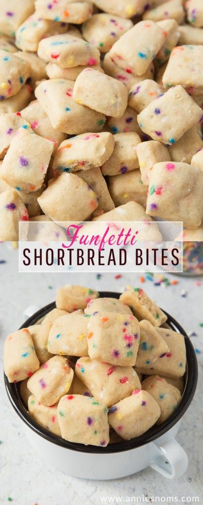 These adorable mini Funfetti Shortbread Bites are ridiculously easy to make and totally addictive! Shortbread Bites, Weight Watcher Desserts, Dessert Party, Baked Dessert Recipes, Baking With Kids, Healthy Dessert, Easy Baking, Enchiladas, Scones