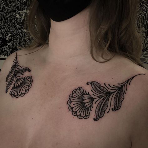 Chest Tattoo Flowers, Traditional Back Tattoo, Art Deco Tattoo, Earth Tattoo, Back Of Arm Tattoo, Flower Tattoo Meanings, Ornamental Tattoo, Chest Tattoos For Women, Chest Piece Tattoos