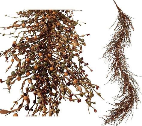 Amazon.com: Artificial Fall Pip Berry Garland - 6ft Rustic Autumn Decorations for Mantel, Thanksgiving, Harvest, and Farmhouse Decor - Perfect for Indoor Fall Wedding Centerpiece and Table Display DKGR : Home & Kitchen Indoor Fall Wedding, Grapevine Garland, Pip Berry Garland, Berry Bouquet, Vine And Branches, Fall Fireplace, Beautiful Front Doors, Thanksgiving Harvest, Rustic Autumn