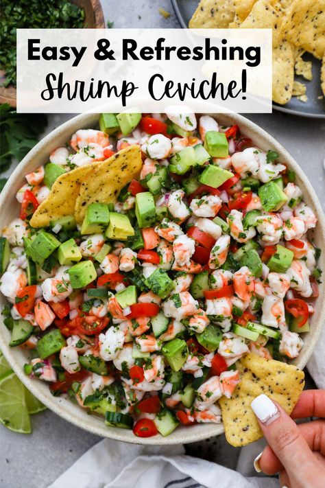 Civeche Recipe, Easy Shrimp Ceviche Recipe, Easy Shrimp Ceviche, Shrimp Ceviche Recipe, Ceviche Recipe, Shrimp Ceviche, Shrimp Recipes For Dinner, Shrimp Recipes Easy, Easy Shrimp