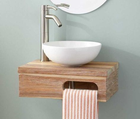 Bathroom Sink Bowls, Modern Towel Bars, Room Vanity Ideas, Vessel Sink Vanity, Small Bathroom Sinks, Washbasin Design, Small Bathroom Vanities, Small Sink, Small Vanity