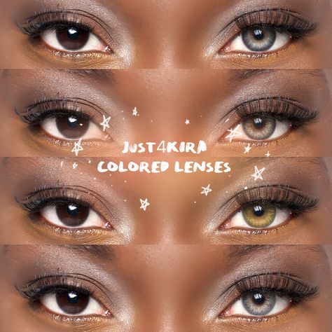 💦Pick one color or all 4 of them!!😍✨All these lenses are available⁠ on just4kira right now!!!⁠ #just4kira #just4kiracontactlens #coloredcontacts #coloredlenses #makeupeyes #softlens #naturallens #greylens #fyp #insgood #stuningeyecon #contactsforblackskin #eyewear Eyes Aesthetics, Contact Lenses For Brown Eyes, Colored Eye Contacts, Eye Contacts, Soft Lens, Coloured Contact Lenses, Glo Up, Contact Lens, Color Lenses