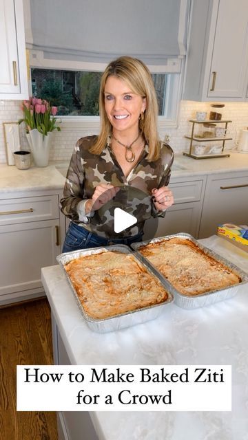 Jamie Tarence | Family Savvy | Food/Lifestyle Blog on Instagram: "One of the most popular questions I’m asked is: What is a dish that is easy to serve to a crowd?😂I ALWAYS share my Baked Ziti. It couldn’t be any easier AND it can be made ahead of time & frozen! . One of my biggest entertaining tips is that you MUST find dishes that you can make ahead of time. That way, all you have to do is take it out of the freezer & heat it the day of. It’s THAT simple!🙌🏻 . Comment “RECIPE” and I’ll send you the link to the full step-by-step recipe on my blog!😘Happy baking, friends! . . #easyrecipes #easyrecipe #recipeblog #recipeblogger #recipeoftheday #partyfood #entertainingtips #hostingtips #cookingforacrowd #makeahead" Easy Baked Ziti For A Crowd, Casserole To Feed A Crowd, Baked Pasta For A Crowd Parties, Easy Meals To Serve A Crowd, Italian Meal For A Crowd, Cooking Pasta Ahead Of Time, Baked Ziti For A Crowd Parties, Baked Ziti For 50 People, Italian Dinners For A Crowd