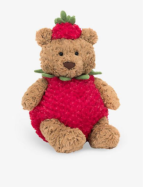 Bartholomew Bear, Jellycat Toys, Jellycat Stuffed Animals, Cute Squishies, Strawberry Jelly, Red Jelly, Birthday List, Facial Features, Cute Stuffed Animals