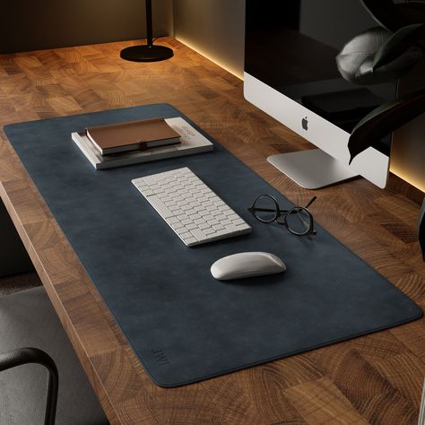 Looking for a perfect addition to your desk? Our leather desk pad is a sophisticated and functional accessory designed to enhance your workspace. Crafted from high-quality leather, it provides a smooth and protective surface for your desk. This pad not only adds a touch of elegance to your office environment but also safeguards your desk from scratches, spills, and daily wear and tear. With its sleek design and practicality, a leather desk pad combines style and utility to create an organized an Leather Desk Mat, Men Desk, Stylish Desk Accessories, Office Decor Desk, Leather Desk Pad, Desk Protector, Custom Desk, Large Mouse Pad, Stylish Desk