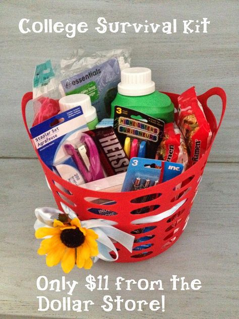 Inexpensive Grad Gift!! Only $11 High School Graduation Gift Basket, College Gift Baskets, High School Graduation Gift Ideas, Creative Graduation Gifts, Graduation Gift Basket, College Survival Kit, Trunk Party, Mug Diy, Diy Graduation Gifts