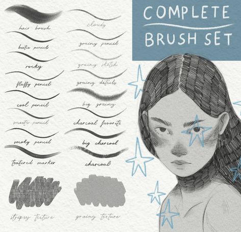 Complete Brush Set Packs for Procreate, Procreate Sketch Brushes, Procreate Brushes Texture, Proc... Procreate Sketch Brushes, Texture Brushes Procreate, Sketching Procreate, Hair Procreate, Anime Procreate, Procreate Texture Brushes, Procreate Brushes Free Download, Brushes In Procreate, Pencil Texture