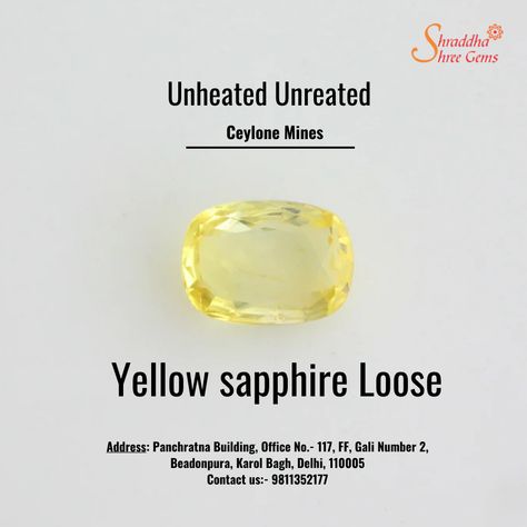 5carat Yellow Sapphire (Pukhraj Stone) 100% Original Certified Natural Gemstone / Unheated Untreated cylone mine Yellow Sapphire/ Astrology pukhraj stone / COD Available / For More Information- 9811352177 #yellowsapphire #astrologystone #jwellery #pukhrajgemstone #yellowstone Pukhraj Stone, Shades Of Yellow Color, Planet Jupiter, Yellow Gemstones, Yellow Colour, Yellow Stone, Sapphire Stone, Shades Of Yellow, Yellow Sapphire