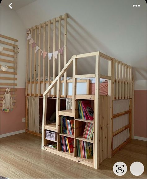 Ikea Kura Two Beds, Diy Kura Bed, Ikea Kura Bed Ideas, Kura Bed Ideas, Bunk Bed Ikea, Room Ideas For Kids, Kura Bed Hack, Kids Loft Bed, Kura Hack