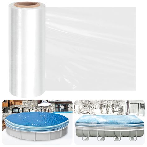 PRICES MAY VARY. Pool Cover Wrap: Get a clear winter cover sealer for above-ground pools, size 11.8 inches x 1050 ft; It ensures a tight seal even in cold and windy winters, preventing cover blow away or damage, blocking debris entry, and keeping pool water crystal clear by spring Reliable Material: Our pool cover seal is made of PE material, waterproof and cold-resistant, tough and sturdy; Its excellent stretchability, puncture-resistance, self-adhesive sealing and tear resistance allow for lon Winter Pool, Winter Pool Covers, Film Cover, Clear Winter, Shrink Film, Stretch Film, Ground Pools, Pool Pump, Pool Cover