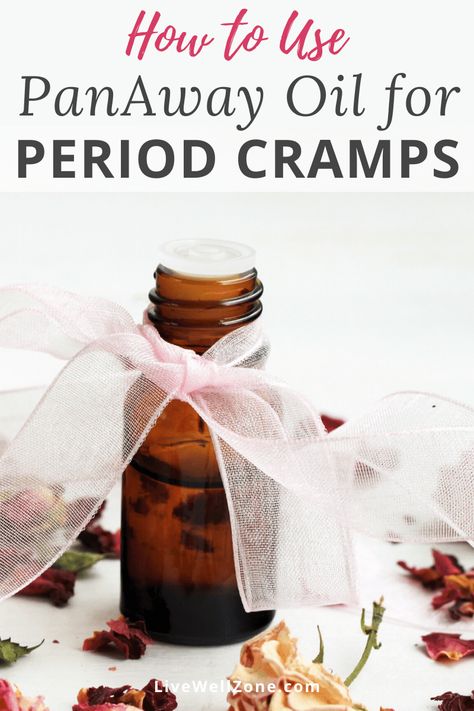 For natural relief from painful period cramps try panaway oil. It's a blend of clove, peppermint, wintergreen and helichrysum oils. This makes panaway a powerful essential oil for menstrual cramps. This article gives you the benefits of this blend plus a recipe that you can add to your home remedies for period cramps. Use it to experience more ease during your menstrual cycle. Remedies For Period Cramps, Essential Oils For Cramps, Panaway Essential Oil, Healthy Period, Young Living Essential Oils Recipes, Green Witchcraft, Ginger Benefits, Period Cramps, Essential Oil Blends Recipes