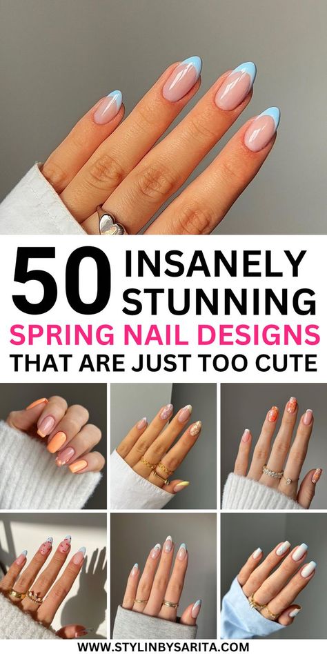 spring nail ideas Spring Nails One Color, Nails One Color, Gel Nails Cute, Spring Nails Easy, Easy Spring Nails, Spring Gel Nails, Spring Nail Ideas, Nails Dip, Cute Short Nails