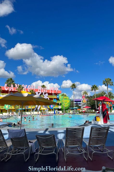 Hippy Dippy Pool at Pop Century Resort, Disney Disney Pop Century Resort, Pop Century Resort Pictures, Pop Century Disney World, Disney Value Resorts, Pop Century Resort, Disney Hotel, Disneyland World, Pop Century, Disney Resort Hotels