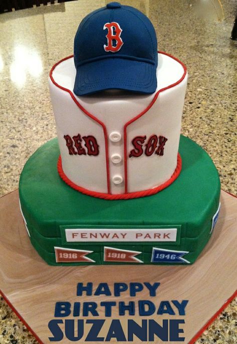 Red Sox Birthday Party, Boston Red Sox Cake, Red Sox Party, Red Sox Cake, Happy Birthday Tony, Baseball Birthday Cakes, Baseball Theme Birthday, Bbq Burger, Baseball Cake