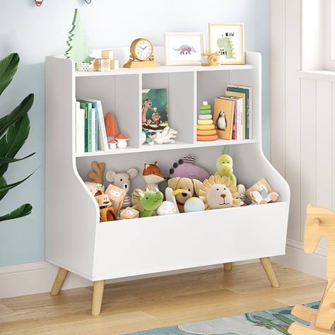 Amazon.com: Curipeer Kids Bookshelf and Toy Storage, 3-Tier Wooden Bookcase, Baby Book and Toy Storage Display Organizer with Spacious Top Shelf for Children, Family, Natural Wood Color(Large Size) : Home & Kitchen Cubby Organizer, Storage Cubby, Kids Toy Organization, Toy Organizer, Toy Storage Organization, Modern Toys, Functional Style, Cubby Storage, Playroom Organization