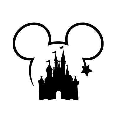 Find ideas๏ฟฝand inspiration for WALT DISNEY CASTLE DECAL MICKEY MOUSE STICKER WINDOW CAR LAPTOP U Pick Color, Home Decor Disney Castle With Mickey Head, Disney Symbols Iconic, Mickey Mouse Outline Drawing, Disney Elementary Classroom, Walt Disney Logo, Walt Disney Castle, Mike Mouse, Disney Stencils, Disney Castle Silhouette