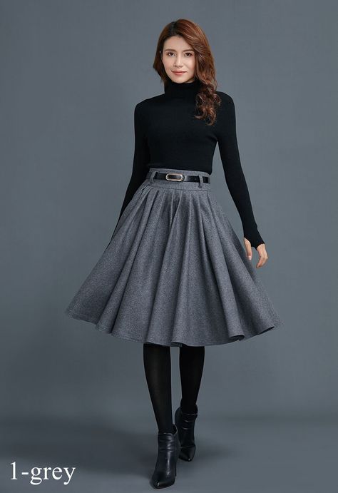 Knee Length Skirts Outfits, Midi Circle Skirt, Circular Skirt, Circle Skirts, Skirt Wool, Midi Skirt With Pockets, Skandinavian Fashion, Rock Outfit, Body Measurement