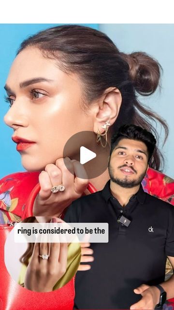 Indian Engagement Ring, Double Diamond Ring, Celebrity Wedding Rings, Aditi Rao Hydari, Aditi Rao, Fox Jewelry, Engagement Celebration, Celebrity Engagement Rings, Double Diamond