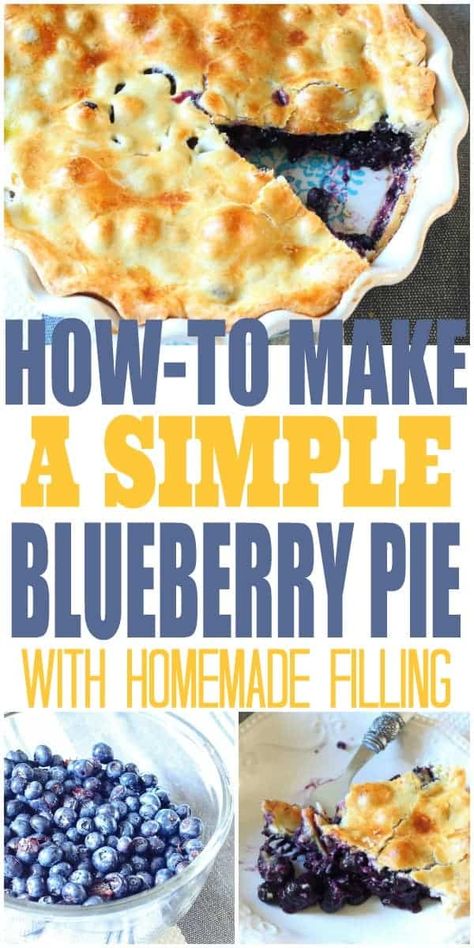 Best Blueberry Pie Recipe, Blueberry Pie Filling Recipes, Easy Blueberry Pie, Fresh Blueberry Pie, Blueberry Pie Recipe, Lattice Crust, Homemade Blueberry Pie, Pie Filling Recipes, Blueberry Pie Filling