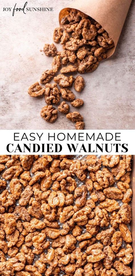 Candied Walnuts Recipe, Candied Walnuts For Salad, Candied Walnut Recipe, Spiced Walnuts, Walnuts Recipe, Walnut Recipes, Roasted Walnuts, Snack Mix Recipes, Nut Recipes