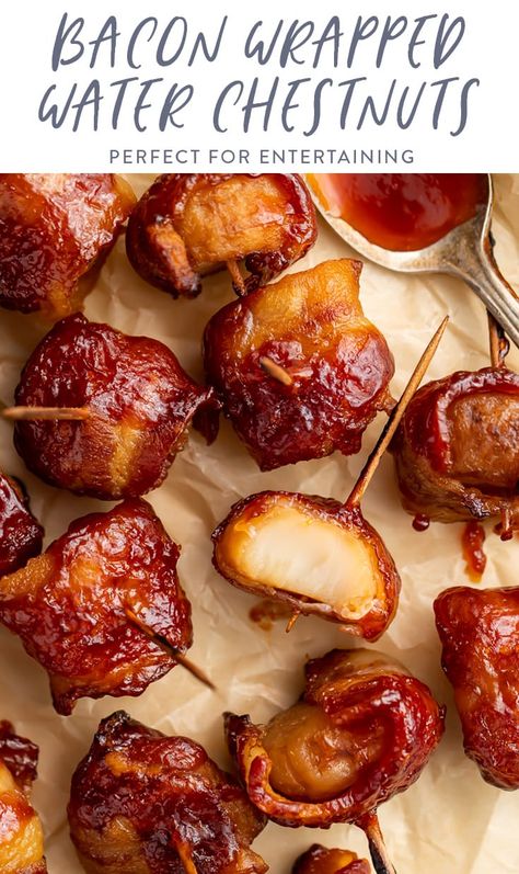 Bacon Water Chestnuts Recipe, Waterchestnut Recipes, Bacon Wrapped Water Chestnuts, Chestnut Recipes, Appetizers Easy Finger Food, Quick And Easy Appetizers, Water Chestnuts, Fridge Door, Easy Appetizer Recipes